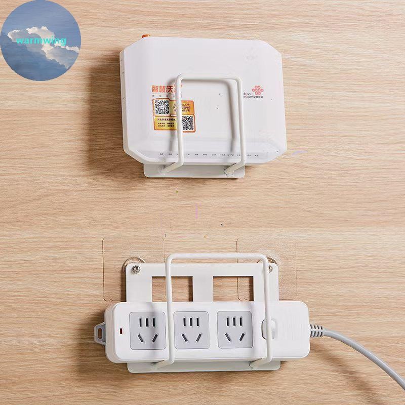 Warmwing ติดผนัง Router Holder WiFi Storage Bracket ติดตั้งง่ายไม่เจาะ Power Socket Rack ชั้นวางหนังสือ TH