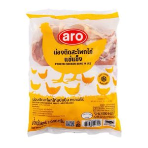 delivery น่องไก่ ติดสะโพก แช่แข็ง เอโร่ 2 กก. frozen chicken bone in leg aro