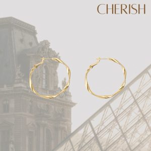 [CHERISHxMIHREH] ต่างหูห่วงใหญ่สีทอง สวยคลาสสิค หรูหรา [CR66]