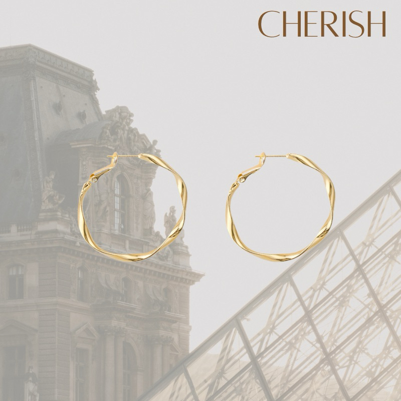 [CHERISHxMIHREH] ต่างหูห่วงใหญ่สีทอง สวยคลาสสิค หรูหรา [CR66]