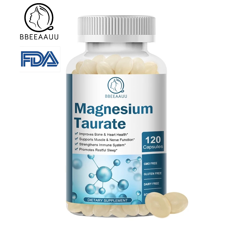 Beau Magnesium Taurate 700 มก. แคปซูลส่งเสริมการนอนหลับที่น่าตื่นตาตื่นใจฟังก์ชั่นประสาทเพื่อสุขภาพปรับปรุงการทํางานของแพทย์ สุขภาพกล้ามเนื้อ