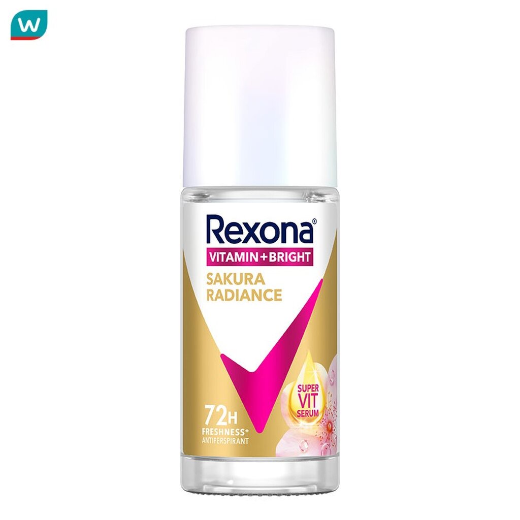 Rexona เรโซนา โรลออน วิตามินไบรท์ ซากุระ เรเดียนซ์ แอนติเพอสไปแรนท์ 45 มล.ลดเหงื่อระงับกลิ่น
