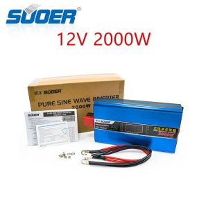 Souer เพียวซาย 12V 2000W เต็ม Suoer  2000 Watt Pure Sine Wave Inverter (รุ่นใหม่ สีน้ำเงินหยุดผลิต รับลองของแท้100% ก่อน