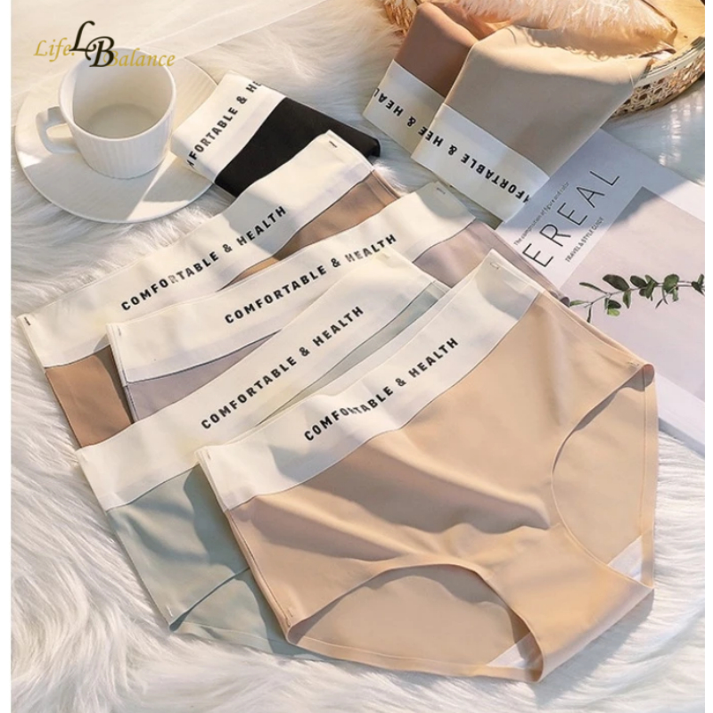 Life.Balance  Pantie  ชุดชั้นในผ้าไหมน้ำแข็งไร้รอยต่อของผู้หญิง ผ้ายืดหยุ่นสูงและนุ่ม กางเกงชั้นใน ผ้าเรยอน