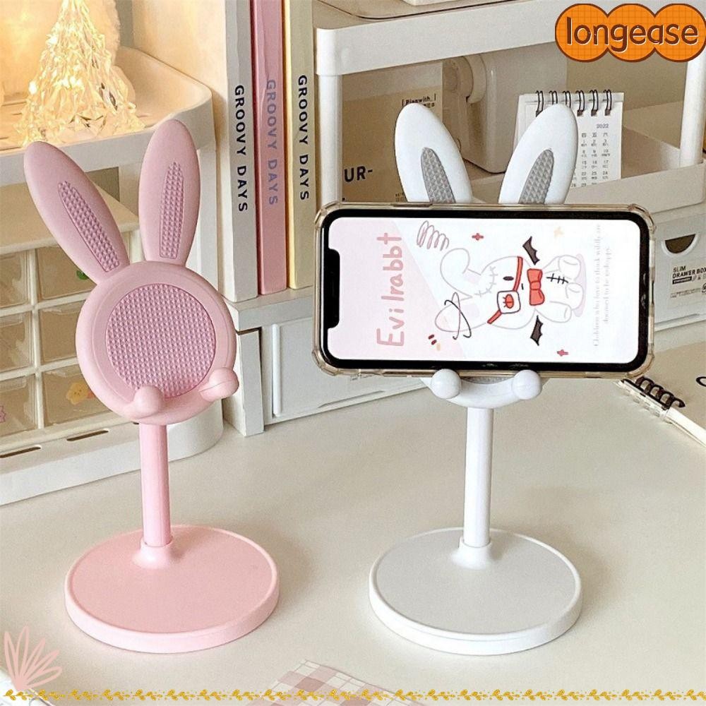 ที่วางโทรศัพท์ ยาว ขาตั้งโทรศัพท์มือถือรูปกระต่ายปรับได้เดสก์ท็อปทนทานนักเรียนขี้เกียจบ้านเซลฟี่สดสนับสนุนชั้นวางแผ่นโทรศัพท์แล็ปท็อ