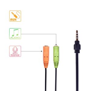 OKER สายแยกหูฟัง/ปลั๊กไมโครโฟน 3.5 มม ความยาว 19.8 ซม. OKER SPLITTER CABLE  AUDIO
