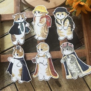 แมวน่ารัก สติกเกอร์ เคลือบกันน้ำ ลายแนวๆ ไดคัท ติดกระเป๋าเดินทาง โน้ตบุ๊ค เคสโทรศัพท์ กระบอกน้ำ Waterproof Decal Sticker