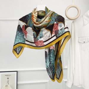 LISA ผ้าพันคอแฟชั่น 110X110 ซม.ผ้าพันคอสี่เหลี่ยมพิมพ์ผ้าพันคอผู้หญิง Lady Shawl Musilim Bawal