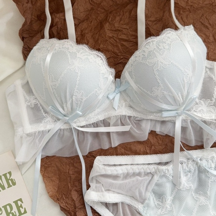 ตาข่ายผีเสื้อเซ็กซี่ ชุดชั้นใน บราเลตต์ ปักลายลูกไม้ แบบบางเฉียบ มีสาย เซ็กซี่ สําหรับผู้หญิง