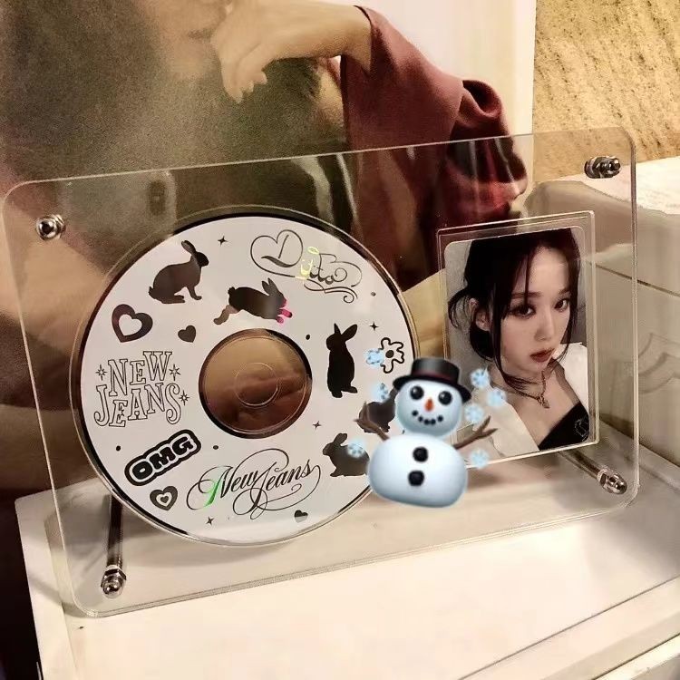 C CD Photocard บันทึกกรอบรูปอัลบั้มขาตั้งอะคริลิคโปร่งใสเดสก์ท็อปตกแต่ง Aidou ขาตั้งจอแสดงผล