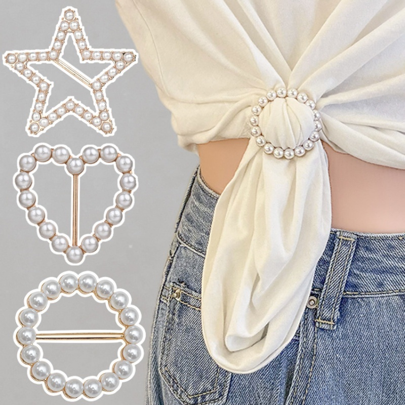 besla.thCกระดุมโลหะติดเสื้อเชิ้ต รูปดาวห้าแฉกหัวใจผ้าพันคอ ประดับมุกเทียม อเนกประสงค์สําหรับติดเสื้อผ้า ผ้าพันคอผ้าคลุมไหล่DIYคงที่ตกแต่งกระดุมOD