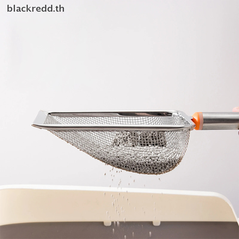 Bred สแตนเลสตาข่ายละเอียด Cat Litter Scoop ทําความสะอาดง่าย Non-Stick Shovel สําหรับสัตว์เลื้อยคลานทรายที่มีประสิทธิภาพทนทาน Loop.