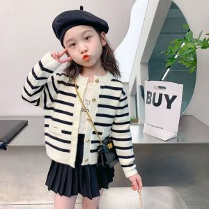 สาวถักเสื้อสเวตเตอร์ถักฤดูใบไม้ผลิฤดูใบไม้ร่วงลายบวกแจ็คเก็ตแขนยาวขนแกะบาง