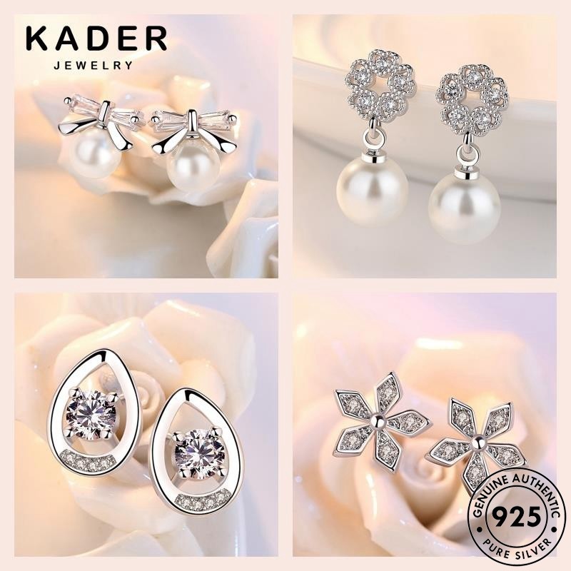 KADER JEWELRY แท้ เงิน แฟชั่น ห่วง ต่างหู ตุ้มหู 925 ผู้หญิง เพชร M140