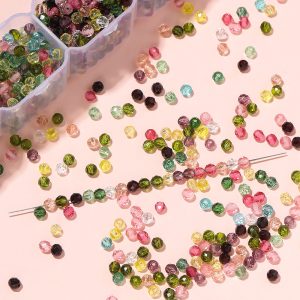 St. kunkka 2/3 มม.ลูกปัดแก้วเหลี่ยมเพชรพลอย 130-200 ชิ้นผสมสไตล์คริสตัลลูกปัดเพชรที่มีสีสันสําหรับ DIY สร้อยข้อมือสร้อยคอทํา
