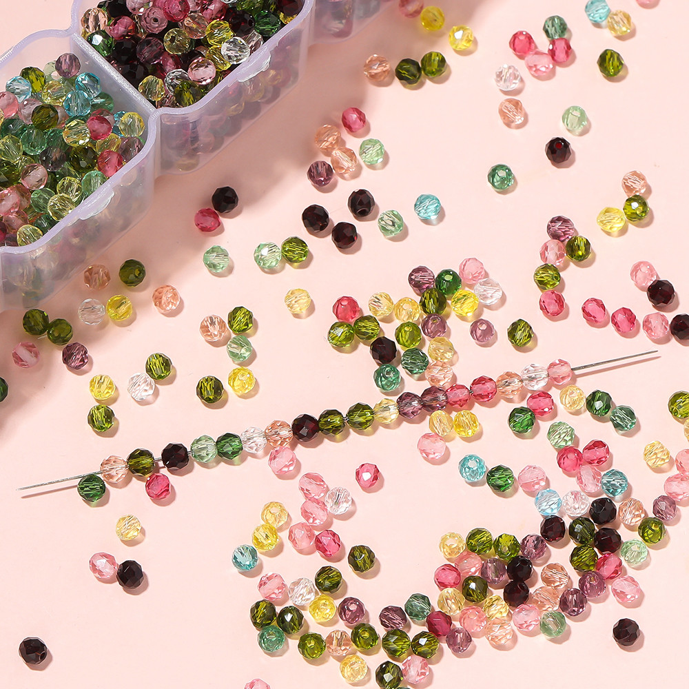 St. kunkka 2/3 มม.ลูกปัดแก้วเหลี่ยมเพชรพลอย 130-200 ชิ้นผสมสไตล์คริสตัลลูกปัดเพชรที่มีสีสันสําหรับ DIY สร้อยข้อมือสร้อยคอทํา