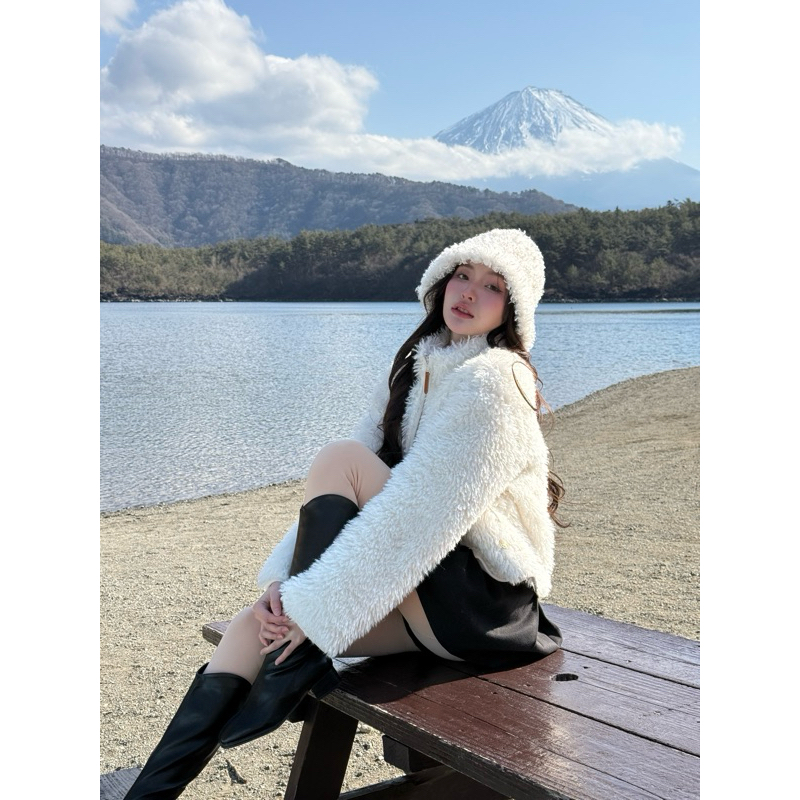 Puri & Me Flossy Fur Jacket เสื้อแจ้กเก็ตขนแกะพรีเมียมกันหนาว น้องหมูหยองสุดชิค เฟอร์นิ่ม อุ่น