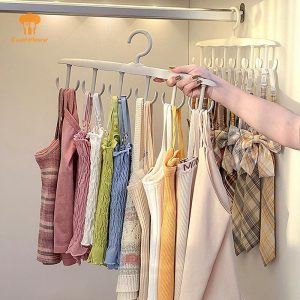 Ckfr 1PC ไม้แขวนเสื้อสําหรับตู้เสื้อผ้า,360°โรแท็ก ชั้นวางอเนกประสงค์พร้อมตะขอสําหรับกระเป๋าเข็มขัดหมวกยกทรง,ประหยัดพื้นที่เสื้อกั๊กชั้นเก็บใหม่