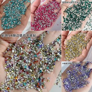 50pcs 5A Zircon เล็บเพชร Influencer ขายร้อน Mini Diamonds Horse Eye เพชรด้านล่างแบนพิเศษรูปเพชร K9 เพชรเล็บเครื่องประดับ