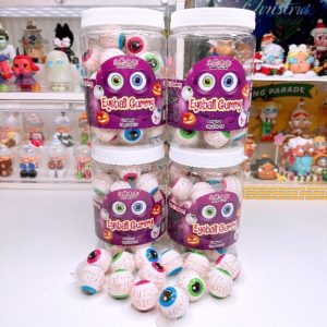 เยลลี่ลูกตา 3D อายกัมมี่แยม มีไส้ ไส้ลิ้นจี่ 1 กระปุก 30 ชิ้น