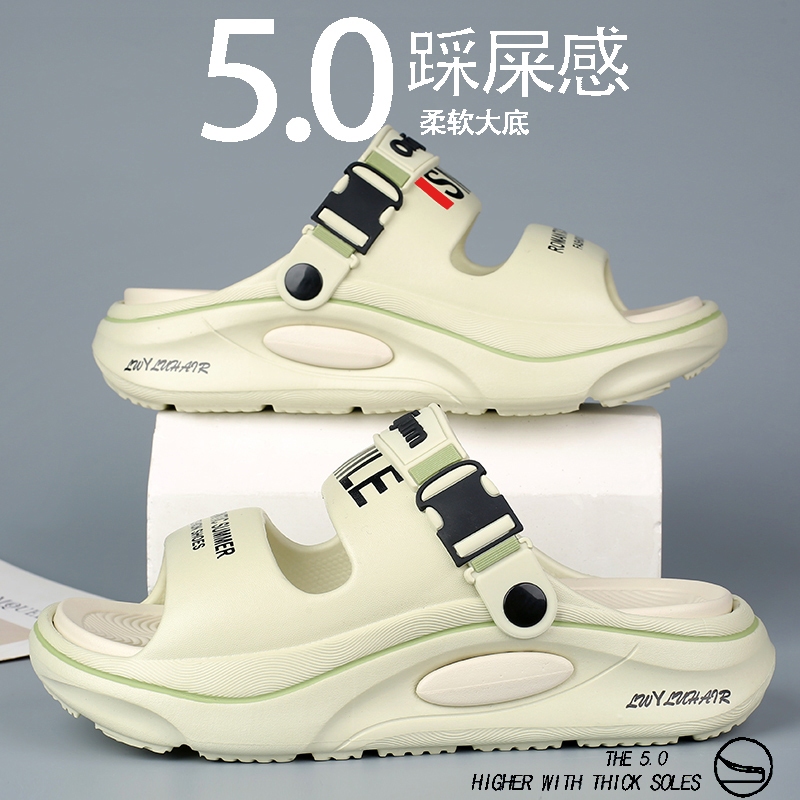 วัยรุ่นรองเท้าแตะผู้ชายฤดูร้อนด้านนอกสวมใส่ลื่นกันน้ําด้านล่างนุ่มกีฬากลางแจ้งรองเท้าแตะผู้ชายรองเท้าแตะแบบ คู่-ใช้ รองเท้าแตะ