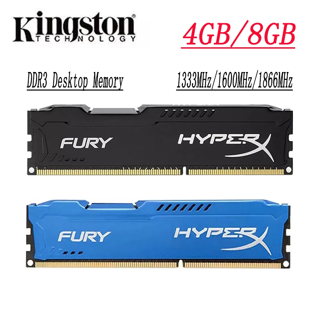 Kingston HyperX Fury DDR3 PC RAM 4GB 8GB DDR3 1333/1600/1866MHz หน่วยความจําเดสก์ท็อปคอมพิวเตอร์ RAM