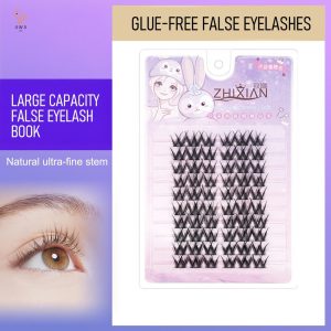 ขนตาปลอมนุ่มหนาแน่นสีดําขนตายาวปลอมติดทนนานสําหรับผู้เริ่มต้นและเป็นมิตรต่อ