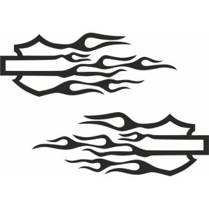 2 ชิ้น Cool รถจักรยานยนต์สติกเกอร์ Harley Davidson เปลวไฟ V2 สติกเกอร์ถังคุณภาพสูงกันน้ํา