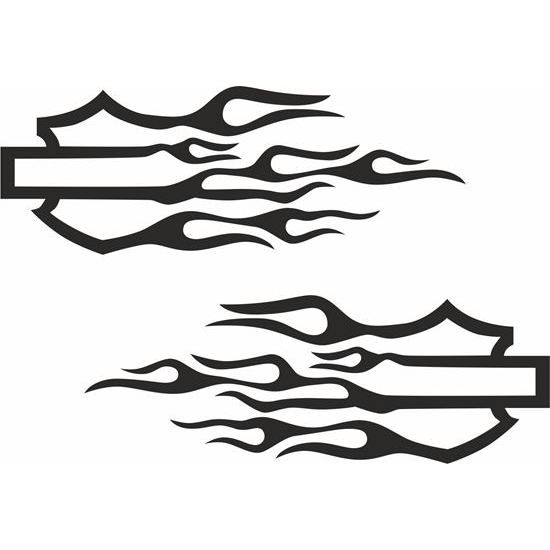 2 ชิ้น Cool รถจักรยานยนต์สติกเกอร์ Harley Davidson เปลวไฟ V2 สติกเกอร์ถังคุณภาพสูงกันน้ํา