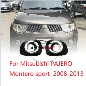 (พร้อมสต็อก) สําหรับ Mitsubishi PAJERO Montero sport 2008 2009 2010 2011 2012 2013 กันชนหน้าหมอก LAMP ฝาครอบไฟ Foglight กรอบ shell หมวก