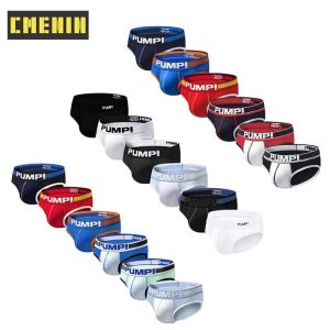 Cmenin PUMP 6 ชิ้นผ้าฝ้ายยอดนิยม Jockstrap ชุดชั้นใน Man Brief Breathable Slip เกย์เซ็กซี่กางเกงผู้ชายกางเกง