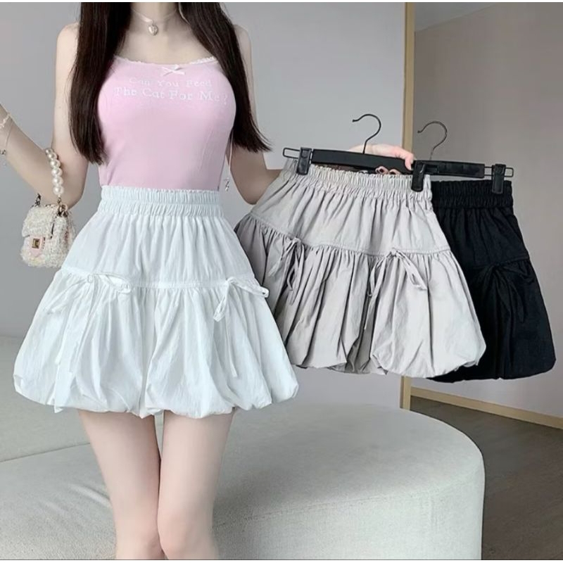 กระโปรงบอลลูนดีเทลผูกโบว์