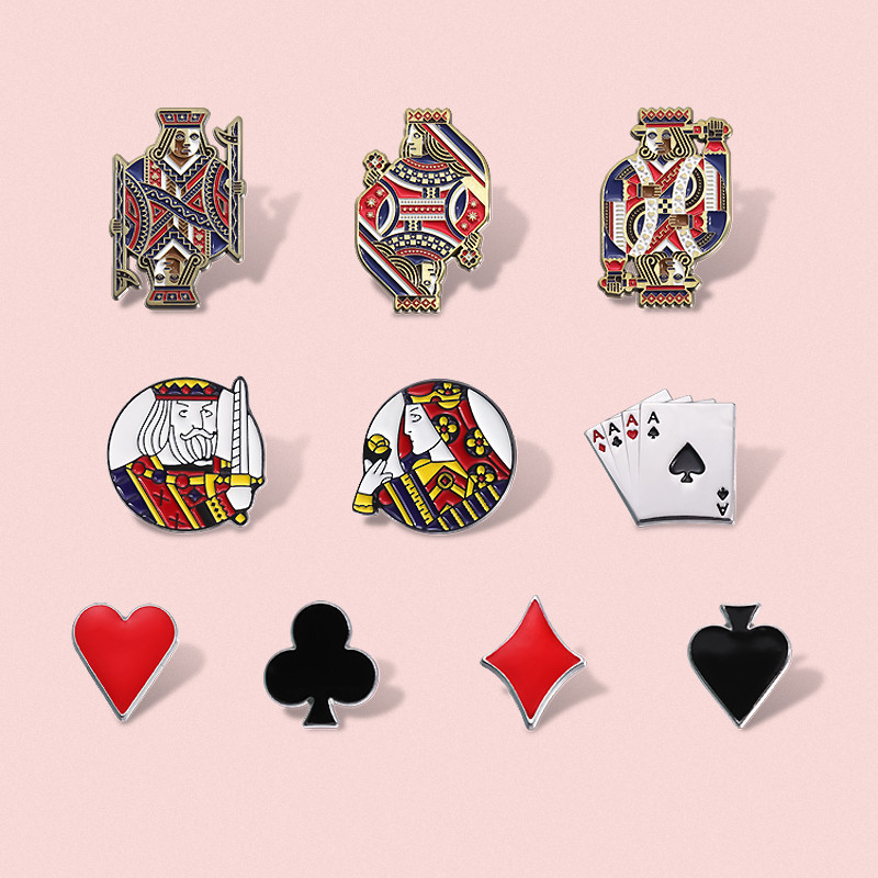 เล่นการ์ด King และ Queen การ์ตูน Avatar เข็มกลัดเคลือบเกมป้ายโลหะ Lapel Pin เครื่องประดับอุปกรณ์เสริมของขวัญ