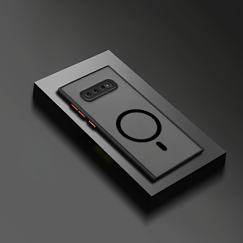 Deluxe Matte เคสโทรศัพท์แม่เหล็กสําหรับ Samsung Galaxy S10 S10+ S9 S9+ S8 S8+ เคสแข็งคลุมทั้งหมด