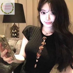 บีโฮม เสื้อแขนสั้น sweetheart neckline ลายพิมพ์ดอกไม้สำหรับฤดูร้อน สำหรับผู้หญิง