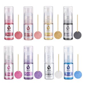 กินได้ ก ขยะ สเปรย์-8สีเค้กแววสเปรย์อาหารเกรดโลหะชิมเมอร์ผงเค้กโรยสําหรับคุกกี้ตกแต่งช็อคโกแลตสตรอเบอร์รี่,5กรัม/ขวด