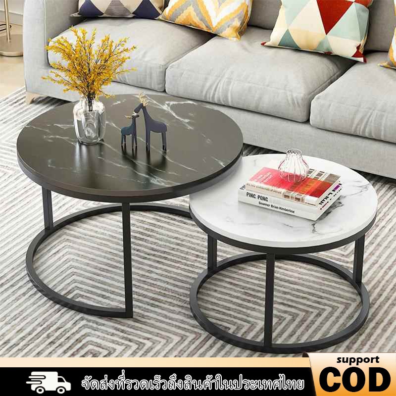 ชุดโต๊ะกาแฟกลมหินอ่อนนอร์ดิก ห้องนั่งเล่นสร้างสรรค์อพาร์ทเมนต์ขนาดเล็กหรูหราเบาๆโต๊ะกาแฟขนาดเล็ก โต๊ะกลางโซฟา