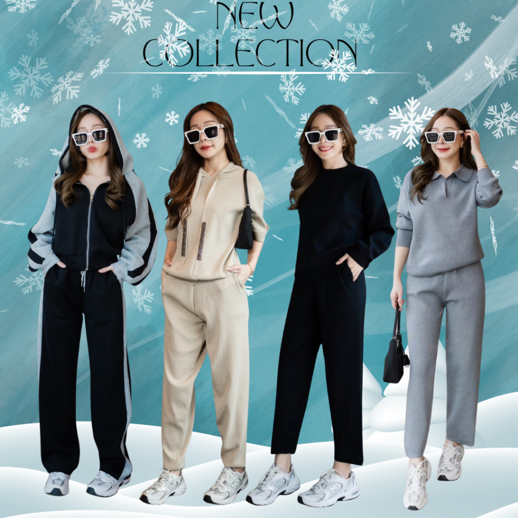 [ส่งฟรี] Favorite Set เสื้อแขนยาวซิปหน้า แต่งฮูดดี้ มาพร้อมกางเกงเข้าชุด  CARDIGAN_NISTA