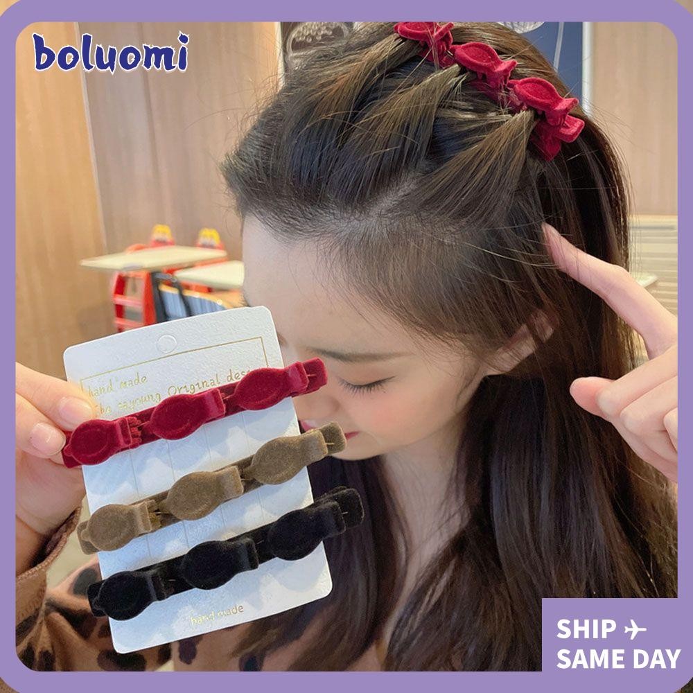 Bolumi Bangs Barrettes อุปกรณ์เสริมผมฟันออกแบบแฟชั่นเครื่องมือจัดแต่งทรงผม Braid HairClip