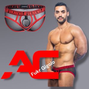 Andrew chris Fukr Gigolo Brief ผ้าซีทรู มีห่วงรัด (มือ1 S,L,XL) กางเกงในชาย ผ้าซีทรู