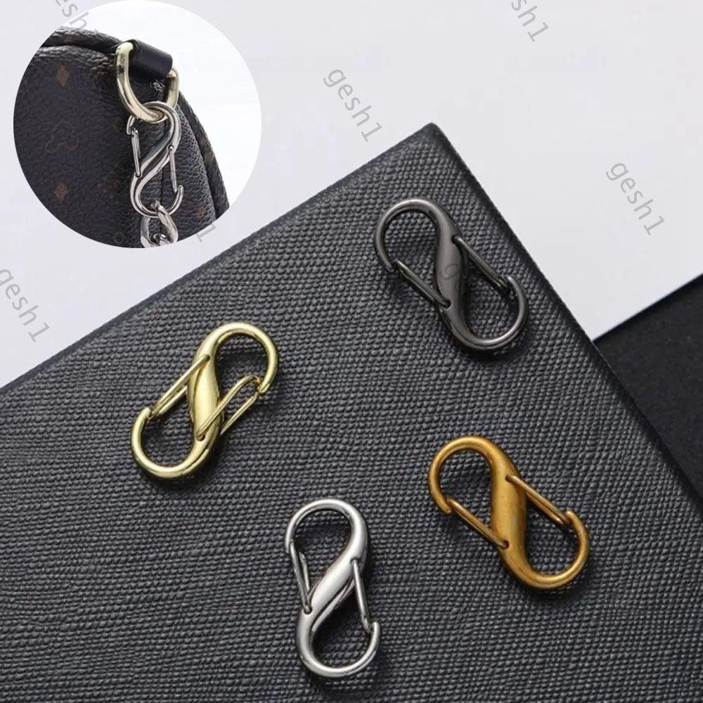 Gesh1 1/5 ชิ้นกระเป๋าโซ่ปรับหัวเข็มขัด, S รูปที่ถอดออกได้โลหะหัวเข็มขัดคู่, กระเป๋าอุปกรณ์เสริม Shortening Artifact DIY เข็มขัดกระเป๋าเดินทางสั้น
