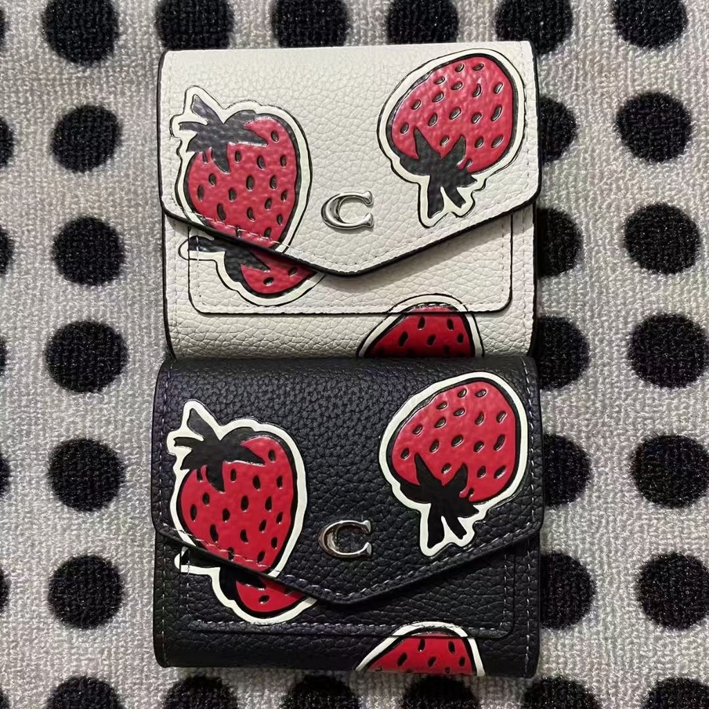 ผู้หญิงซองจดหมายพับกระเป๋าสตางค์คอลเลกชันสตรอเบอร์รี่ซองจดหมาย