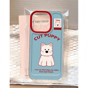 Ins น่ารัก Blue Puppy โปร่งใสเคสโทรศัพท์สําหรับ iPhone 16 Promax 15 Promax 12 13 Mini 14plus 11 Pro Max X XS XR XS Max 7 8 plus Se2020 6G 6Plus