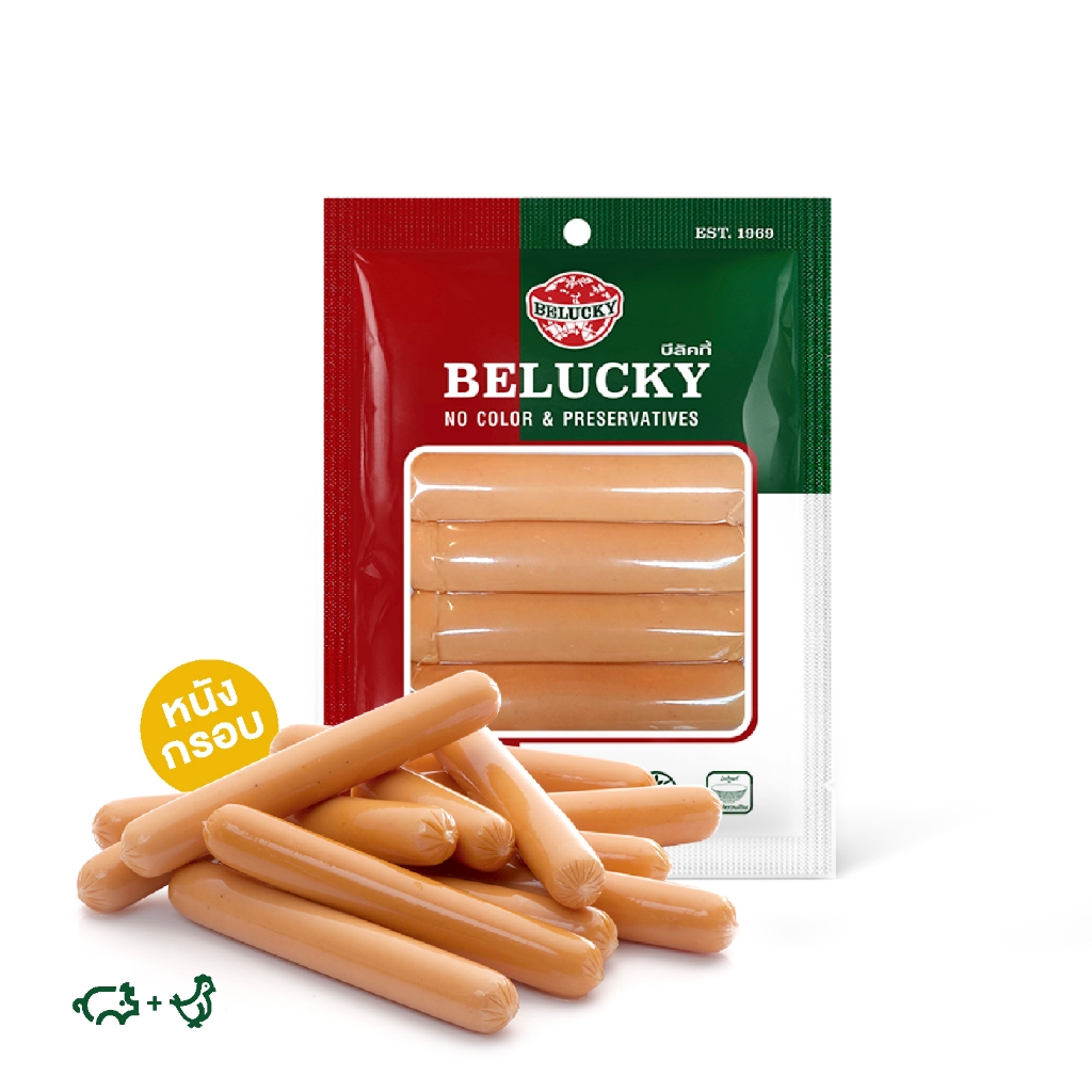 Belucky บีลัคกี้ Hotdog 4″ Crispy skin ฮอทดอก 4 นิ้ว หนังกรอบ ( 185g / 500g / 1,000g )