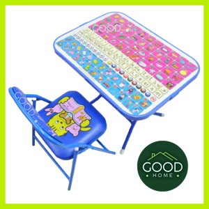 GOODHOME โต๊ะพับเด็ก กข ขอบเหล็ก ชุดเก้าอี้และโต๊ะเด็ก ให้เด็กเขียนหนังสือ อ่านหนังสือ ทำการบ้าน ทานอาหาร