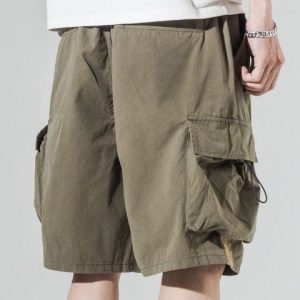 【M-8XL】ขนาดบวกสําหรับผู้ชายกางเกงขาสั้นทํางานย้อนยุคญี่ปุ่นอเมริกัน, ผู้ชายเวอร์ชั่นเกาหลีอินเทรนด์ฮิปฮอปขาหลวมลําลองกางเกงขาสั้นห้าจุด, กางเกงขาสั้นขนาดใหญ่