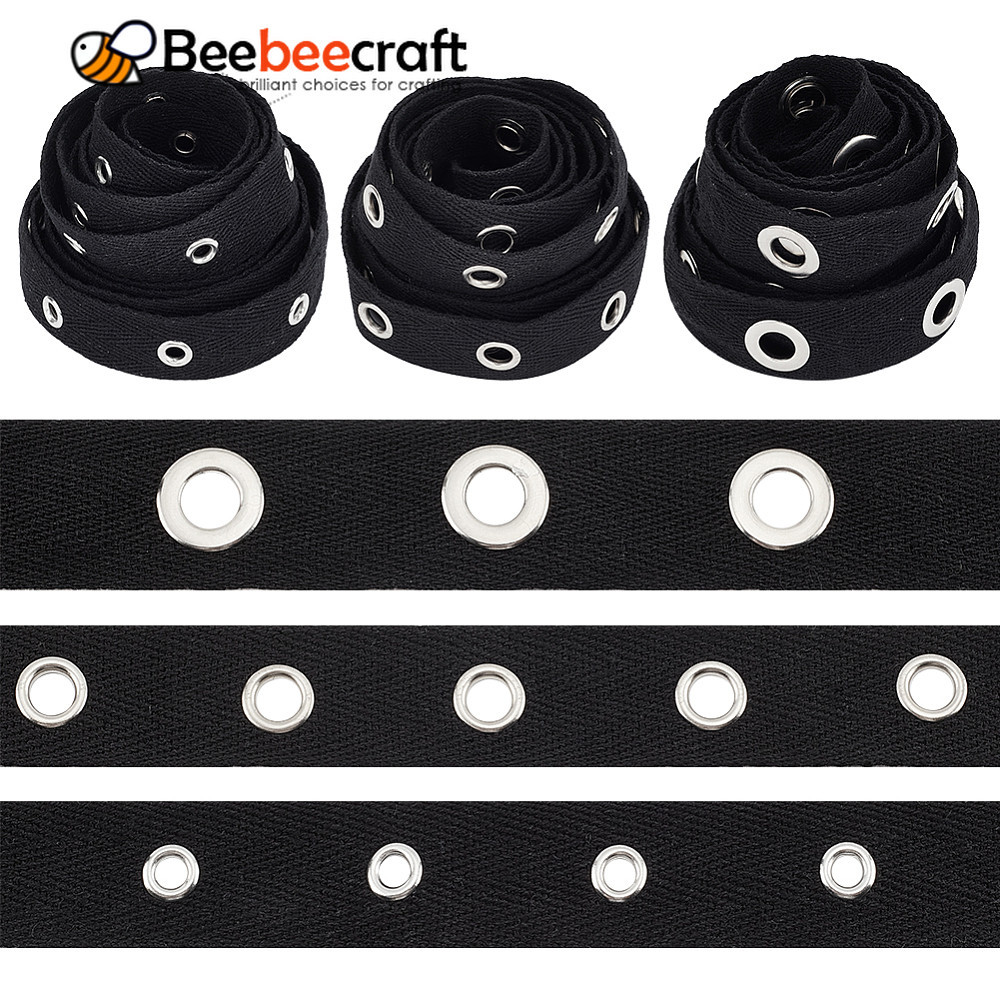 1กล่อง6หลา3รูปแบบผ้าฝ้ายก้างปลาริบบิ้นชุดทองเหลืองตาไก่สิ่งทอลายทแยงเทปสําหรับเสื้อผ้าอุปกรณ์เสริมสีดํา19 ~ 25×1 ~ 2มิลลิเมตรหลุม: 4 ~ 8มิลลิเมตรประมาณ2หลา/สไต