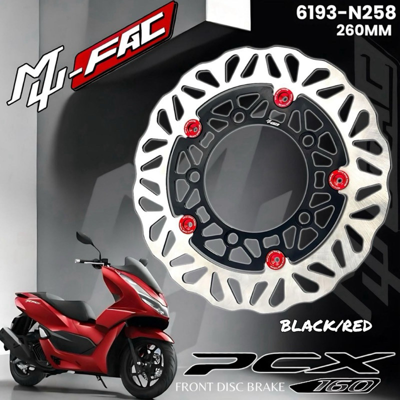 จานหน้า Pcx 150 Pcx 160 กว้างลอยขนาด 260 มม. & 220 มม. จานดิส Mufac Pcx 150 160 Psm รุ่น Ktc Full Cnc