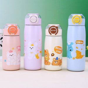 กระติกน้ําร้อน สเตนเลส 316 ลายการ์ตูน แบบพกพา สําหรับเด็ก 620 มล.