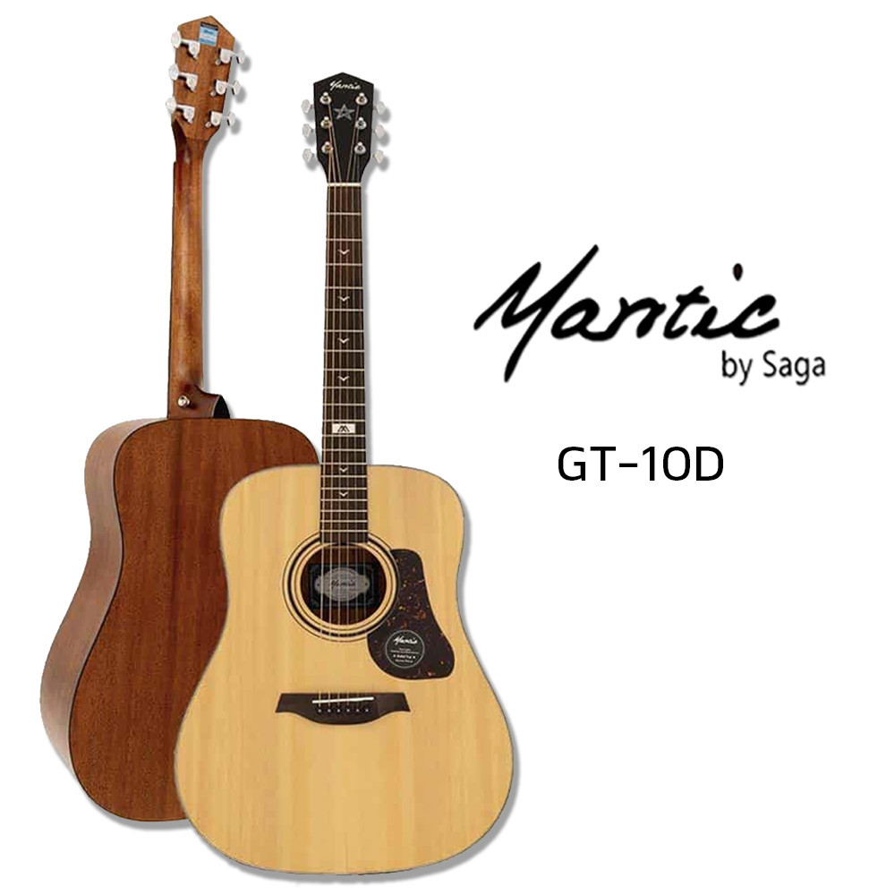 Mantic GT10D กีตาร์โปร่ง กีตาร์โปร่งไฟฟ้า top solid ไม้หน้าแท้ เสียงดี แถมเยอะ